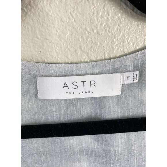 ASTR The Label faux Wrap Top Womens Medium Green Tie Dye Boho Beach Vacation - Picture 3 of 15